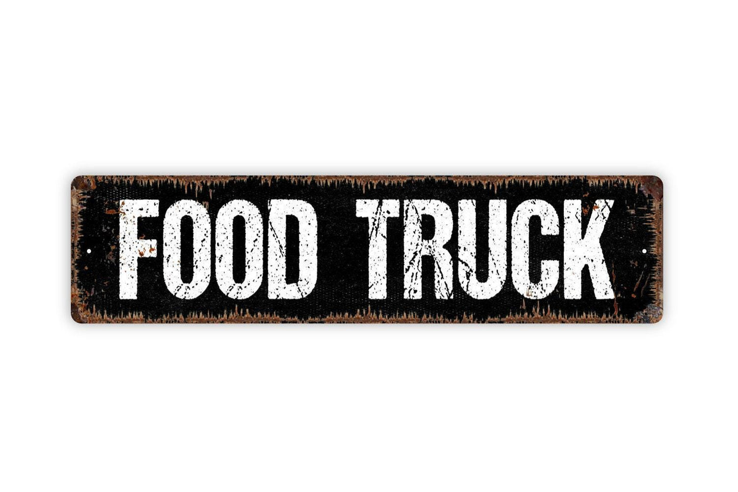 Food Truck Sign - Hot Food Service Eat Lunch Burgers Tacos BBQ Vinyl Sticker Or  Metal Street Sign or Door Name Plate Plaque