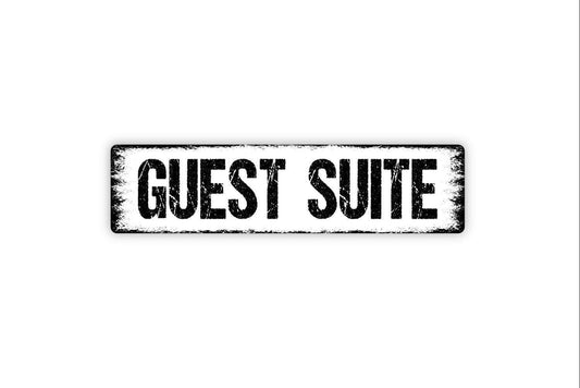 Guest Suite Sign - Bed And Breakfast Vacation Rental Welcome To Our Home Vinyl Sticker Or  Street Metal Sign or Door Name Plate Plaque