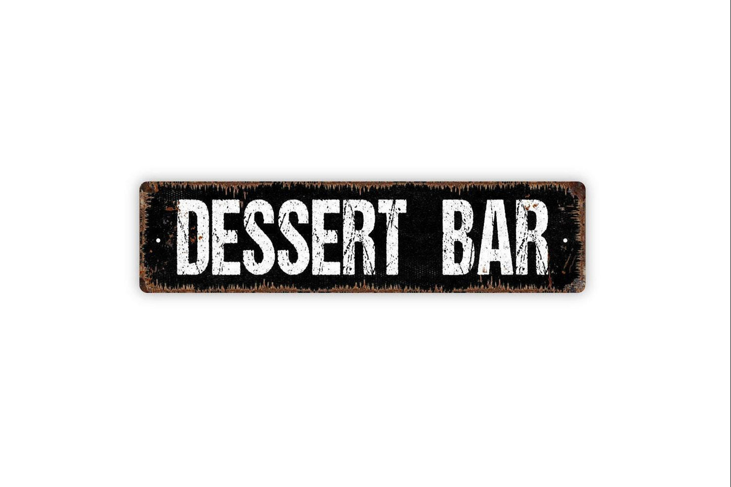Dessert Bar Sign - Desserts Cakes Ice Cream Pie Yum Kitchen Pantry Vinyl Sticker Or  Street Metal Sign or Door Name Plate Plaque
