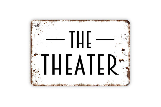 The Theater Sign | Home Movie Cinema Room Decor | Metal Sign or Vinyl Sticker for Basement Media Room Living Room