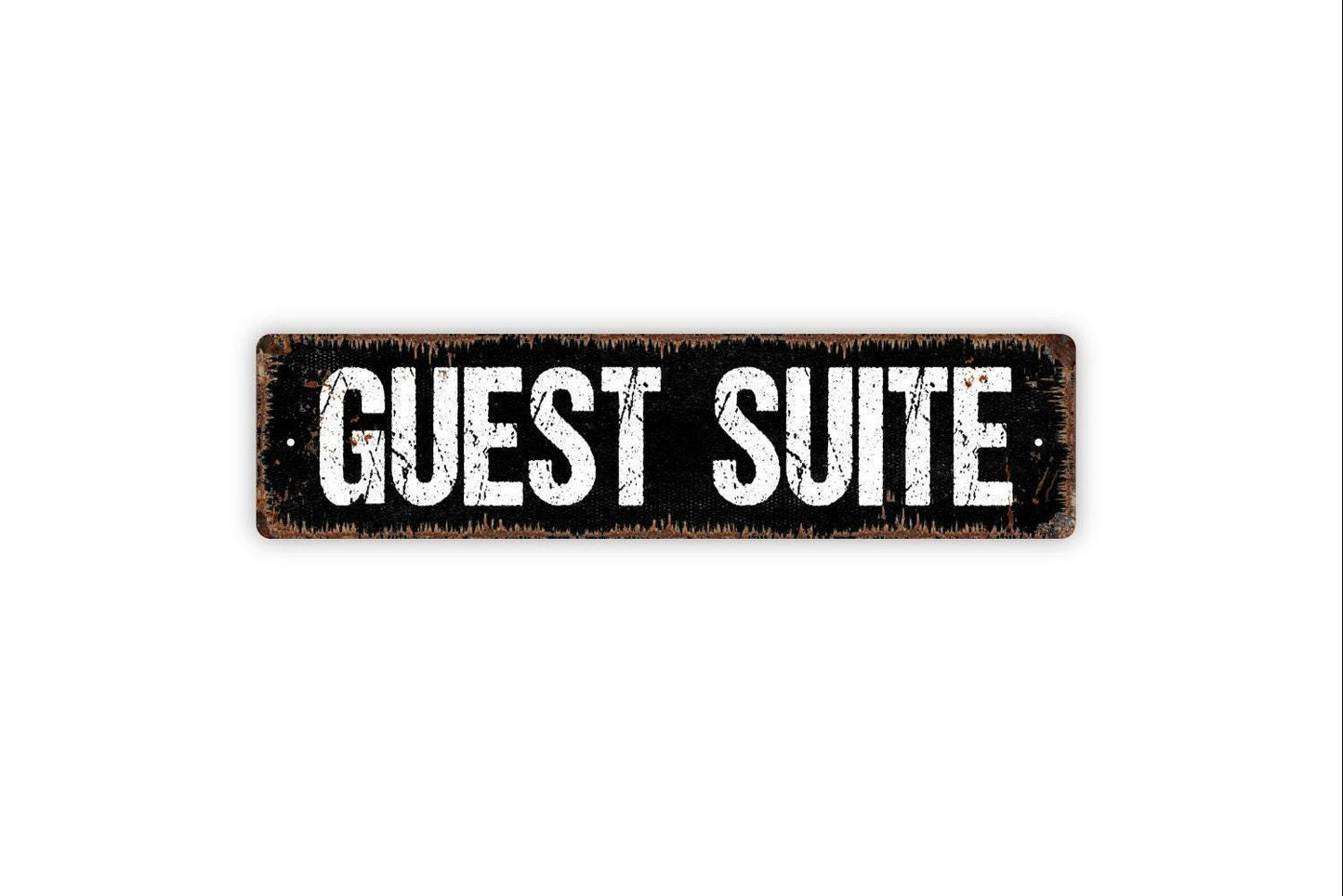 Guest Suite Sign - Bed And Breakfast Vacation Rental Welcome To Our Home Vinyl Sticker Or  Street Metal Sign or Door Name Plate Plaque