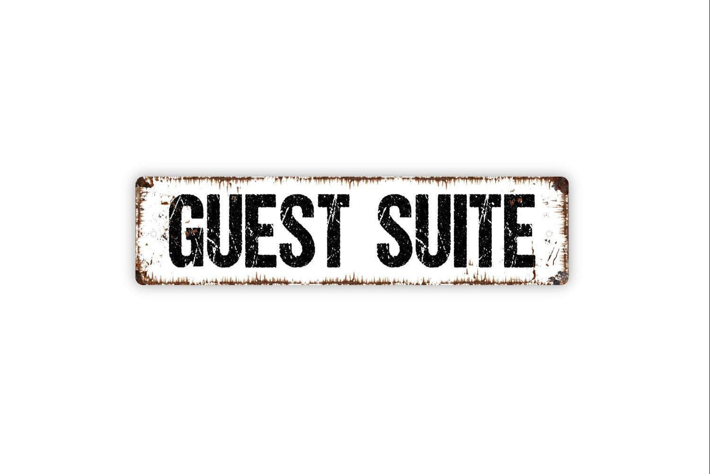 Guest Suite Sign - Bed And Breakfast Vacation Rental Welcome To Our Home Vinyl Sticker Or  Street Metal Sign or Door Name Plate Plaque