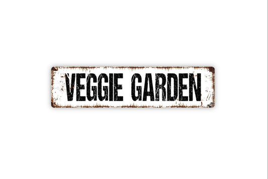 Veggie Garden Sign - Vegetables Garden Marker Produce Farmers Market Vinyl Sticker Or  Street Metal Sign or Door Name Plate Plaque
