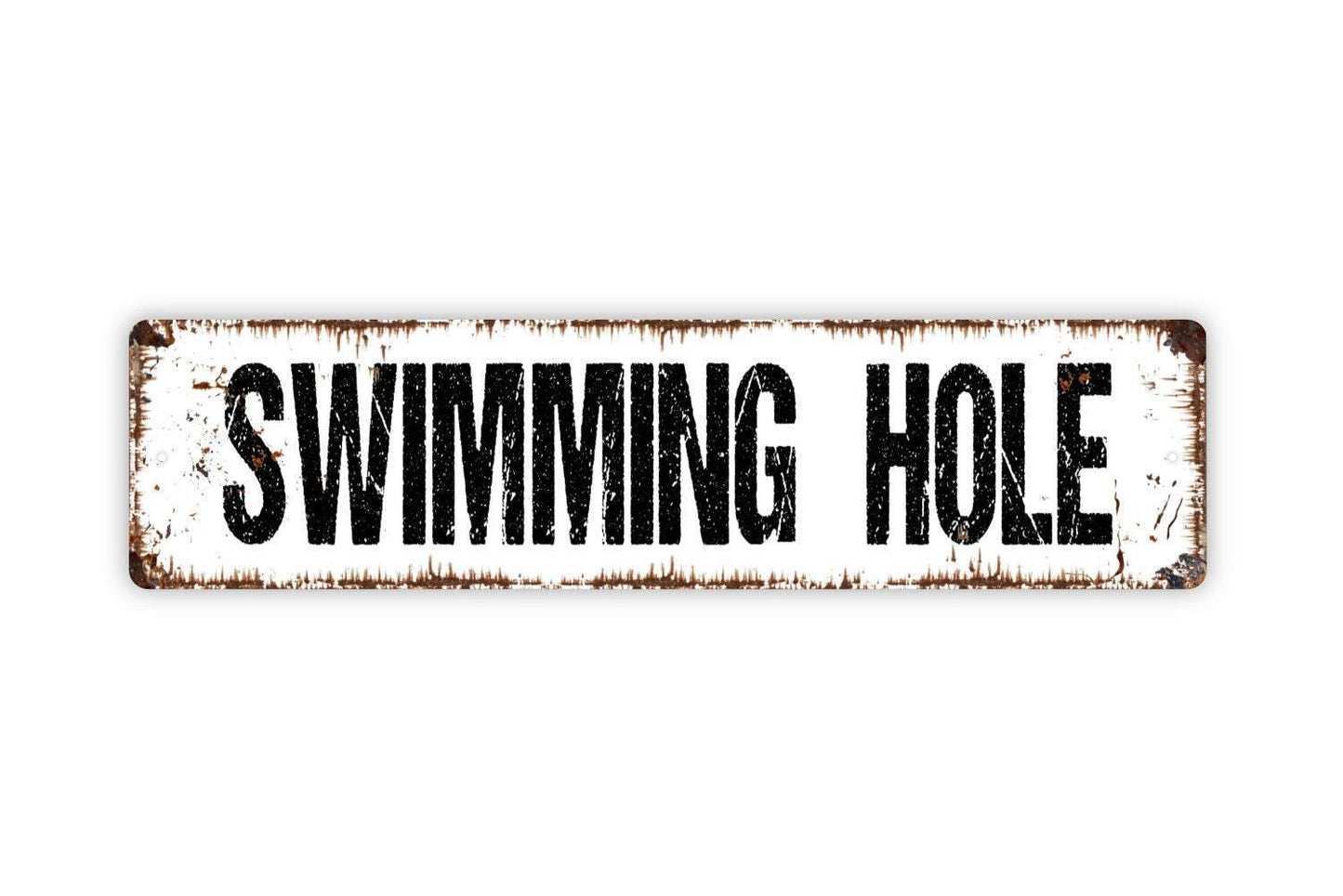 Swimming Hole Sign - Lake River Creek Pool Beach Vinyl Sticker Or  Street Metal Sign or Door Name Plate Plaque