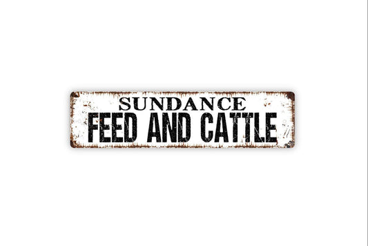 Personalized Feed and Cattle Sign, Custom Metal Sign, Vinyl Sticker Or  Street Sign or Door Name Plate Plaque