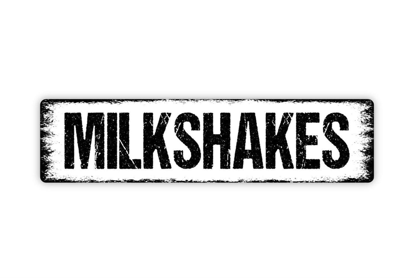 Milkshakes Sign Metal or Vinyl Sticker | Retro Diner Kitchen Decor | Ice Cream Shop Sign | Rustic Farmhouse Wall Art | Sweet Treats Sign