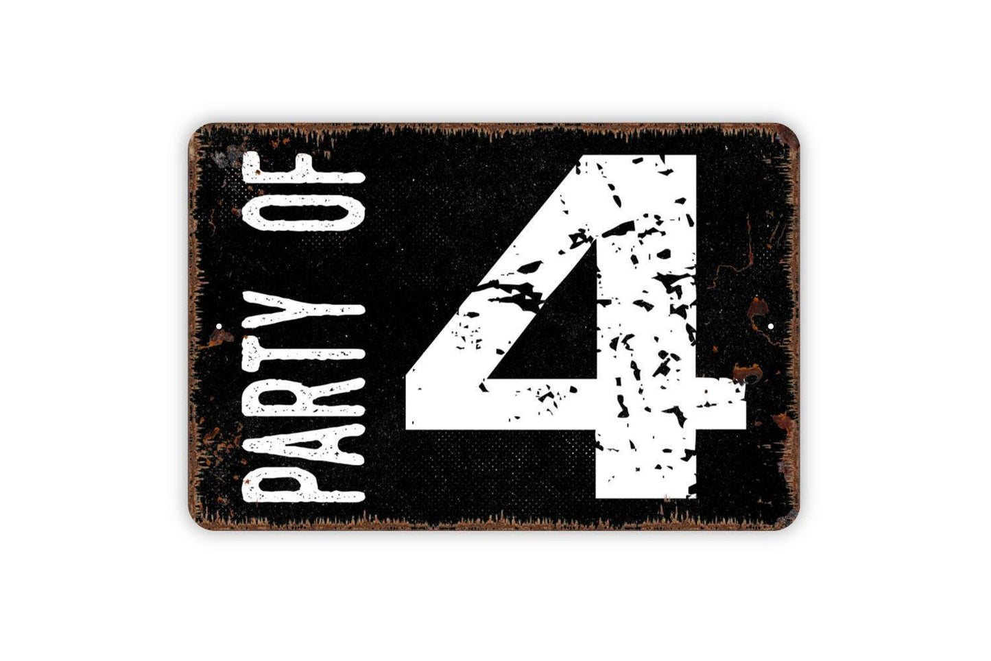 Personalized Party Of Sign | Custom Family Number Sign | Rustic Farmhouse Wall Decor | Metal Sign or Vinyl Sticker | Entryway Home Sign