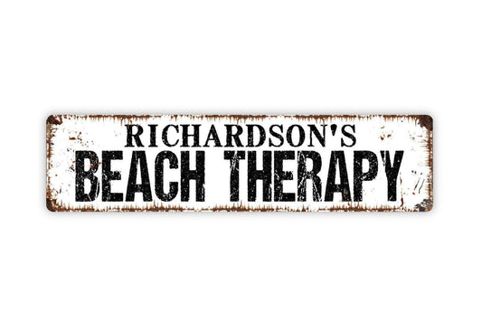 Personalized Beach Therapy Sign, Custom Metal Sign, Vinyl Sticker Or  Street Sign or Door Name Plate Plaque