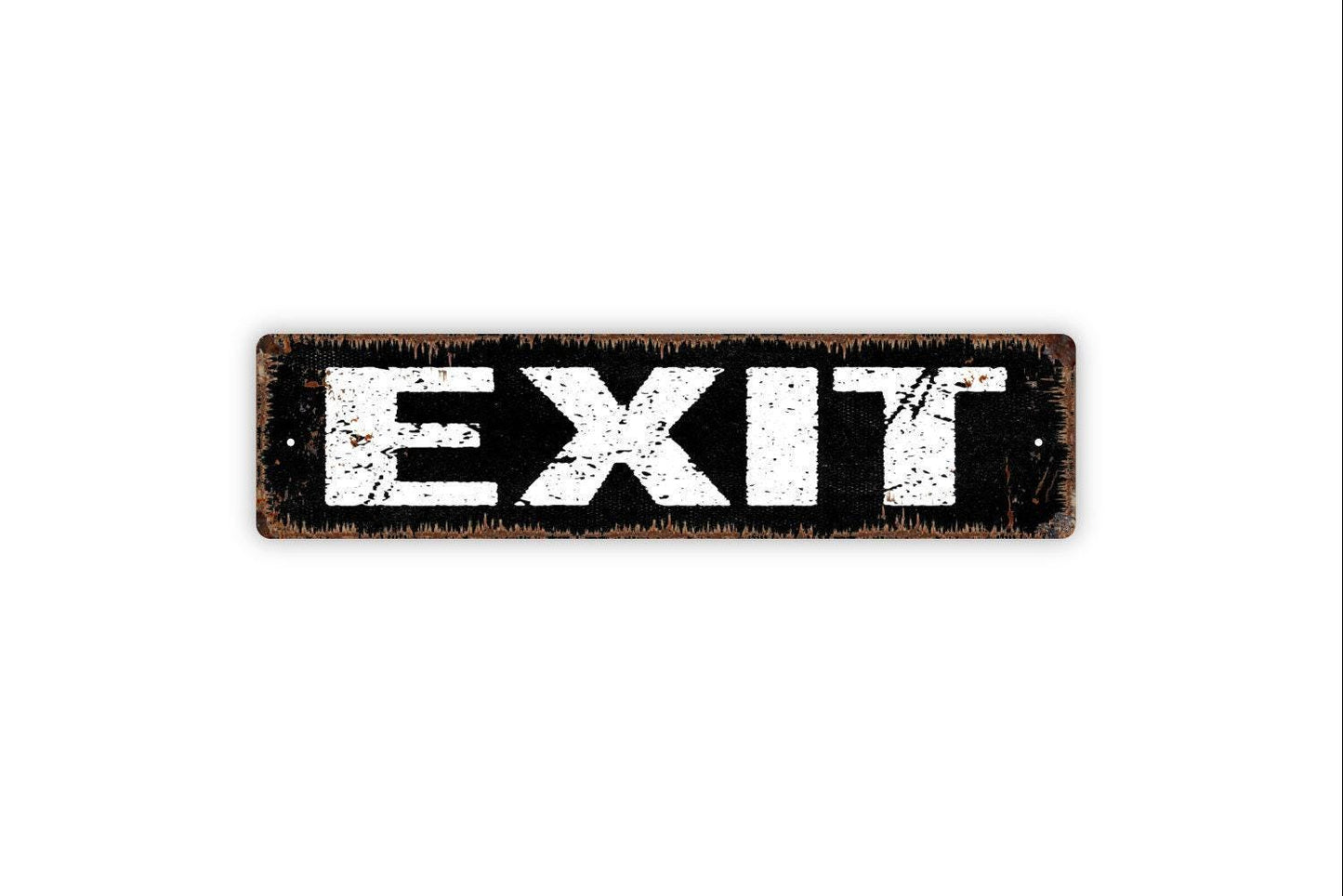 Exit Sign - Vinyl Sticker Or  Metal Street Sign or Door Name Plate Plaque