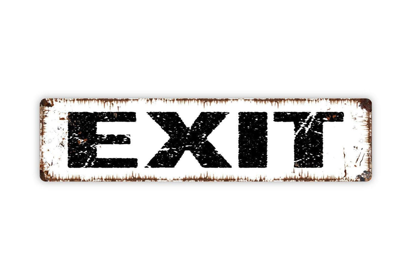 Exit Sign - Vinyl Sticker Or  Metal Street Sign or Door Name Plate Plaque