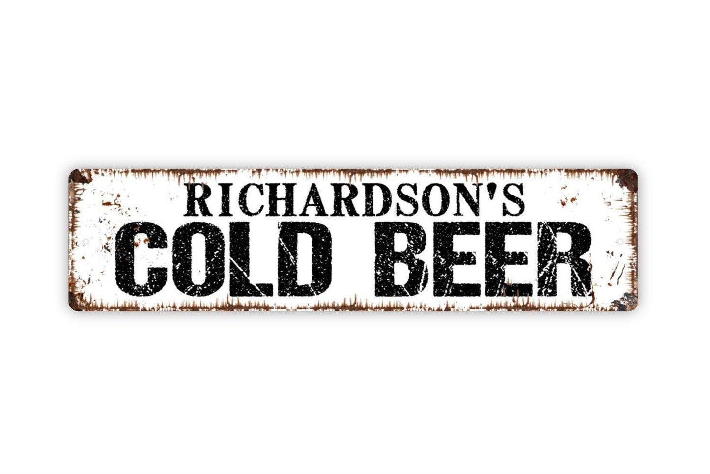 Personalized Cold Beer Sign, Custom Metal Sign, Vinyl Sticker Or  Street Sign or Door Name Plate Plaque