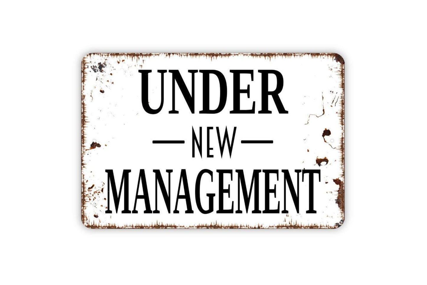 Under New Management Sign | Business, Restaurant, or Storefront Wall Sign | Professional Notice Metal Sign or Vinyl Sticker Shop Décor