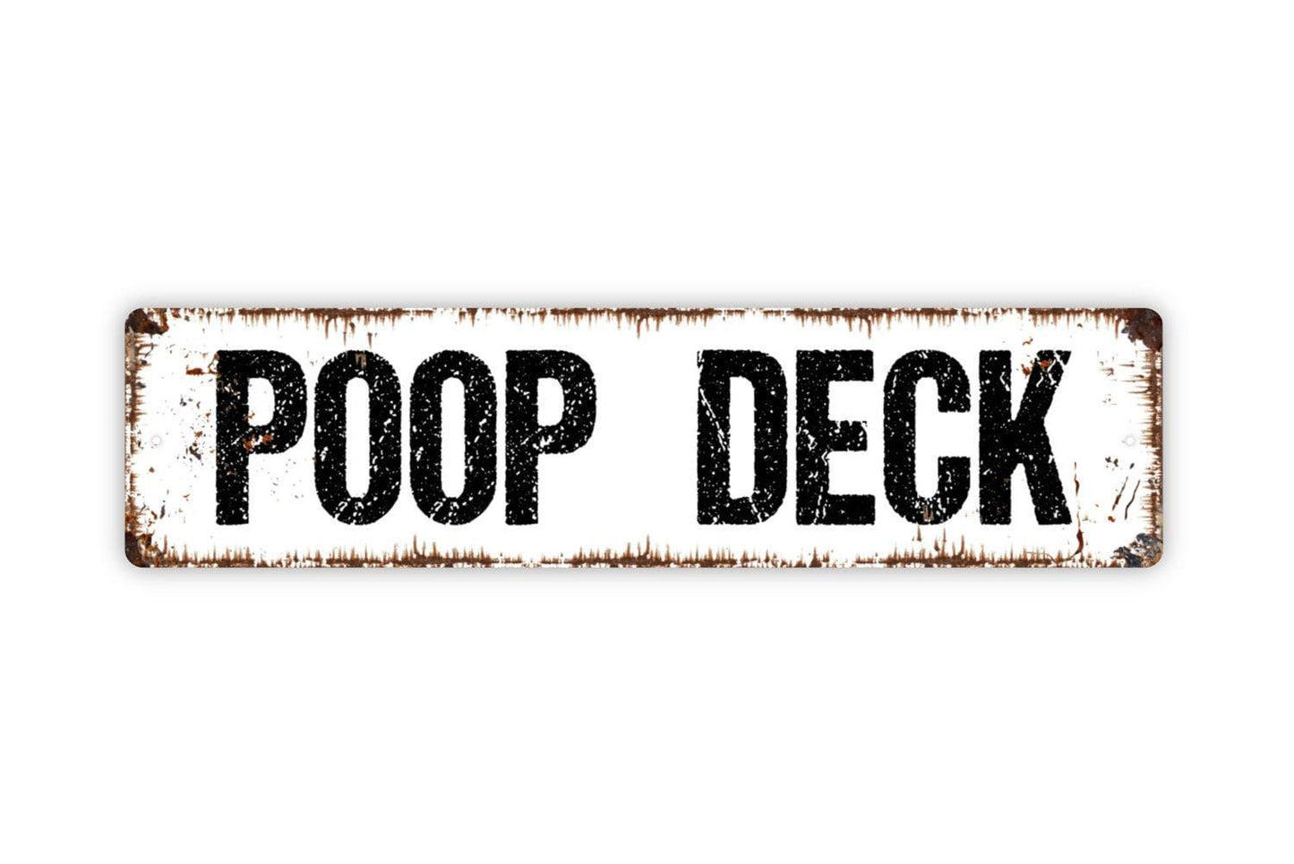 Poop Deck Sign - Bathroom Restroom Nautical Vinyl Sticker Or  Metal Street Sign or Door Name Plate Plaque