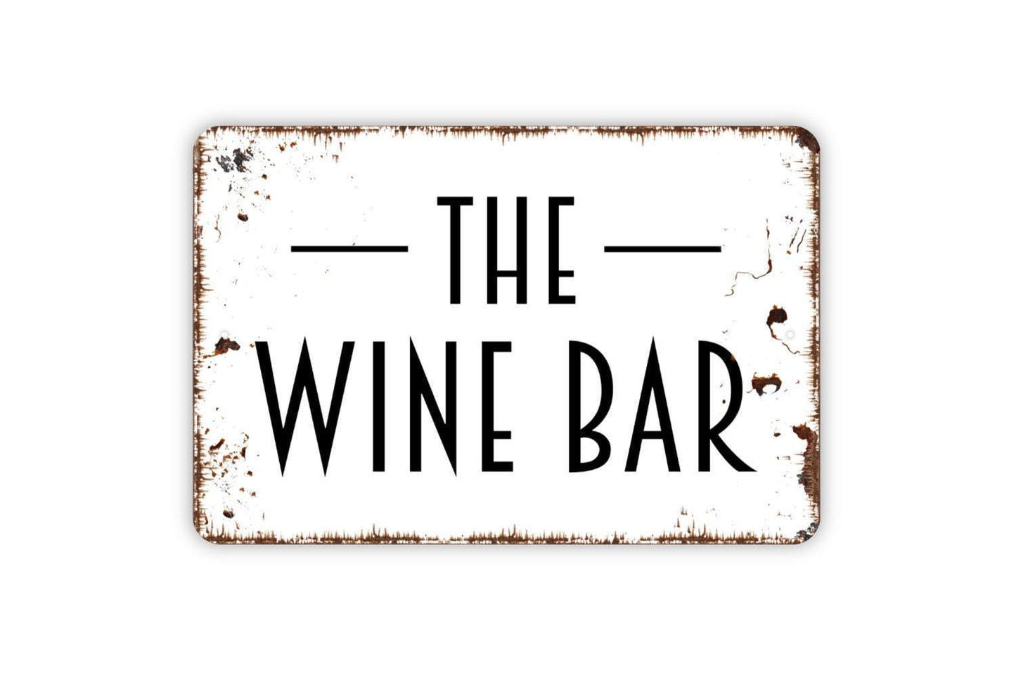The Wine Bar Sign | Rustic Wine Wall Decor | Metal Sign or Vinyl Sticker for Home Bars, Kitchens, Patios, or Wine Lover Gifts