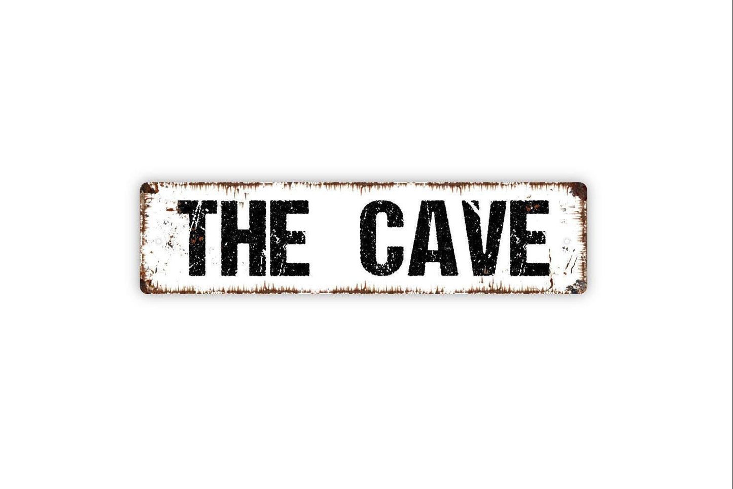 The Cave Sign | Rustic Man Cave Wall Sign | Custom Metal Sign or Vinyl Sticker | Cabin Lodge Decor | Farmhouse Country Wall Art