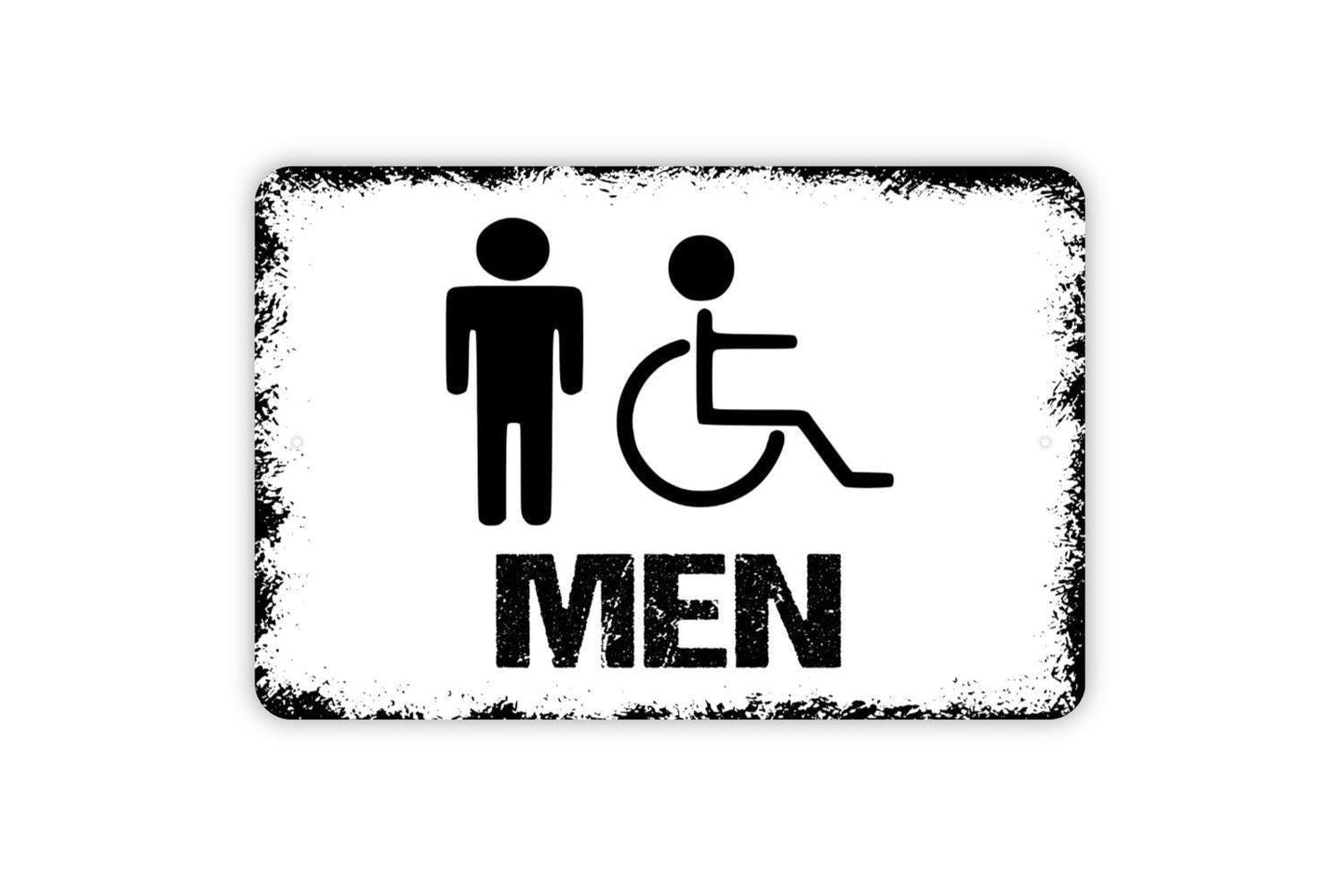 Men Bathroom Sign - Restroom Metal Wall Art - Indoor or Outdoor