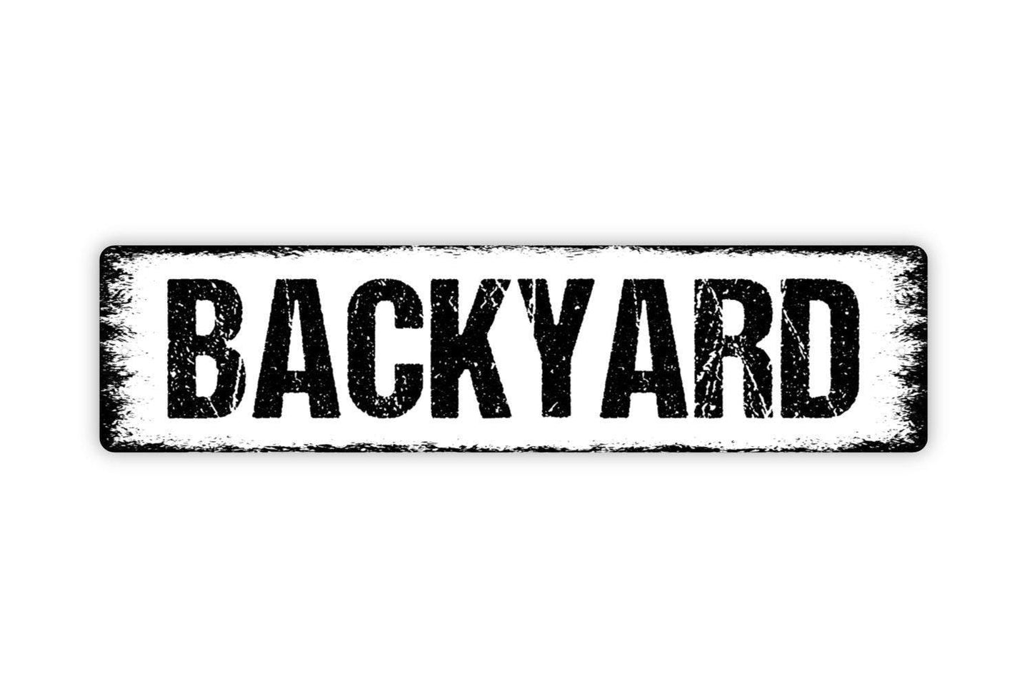 Backyard Sign - Playground Kids Children Paradise Garden Flowers Vinyl Sticker Or  Street Metal Sign or Door Name Plate Plaque