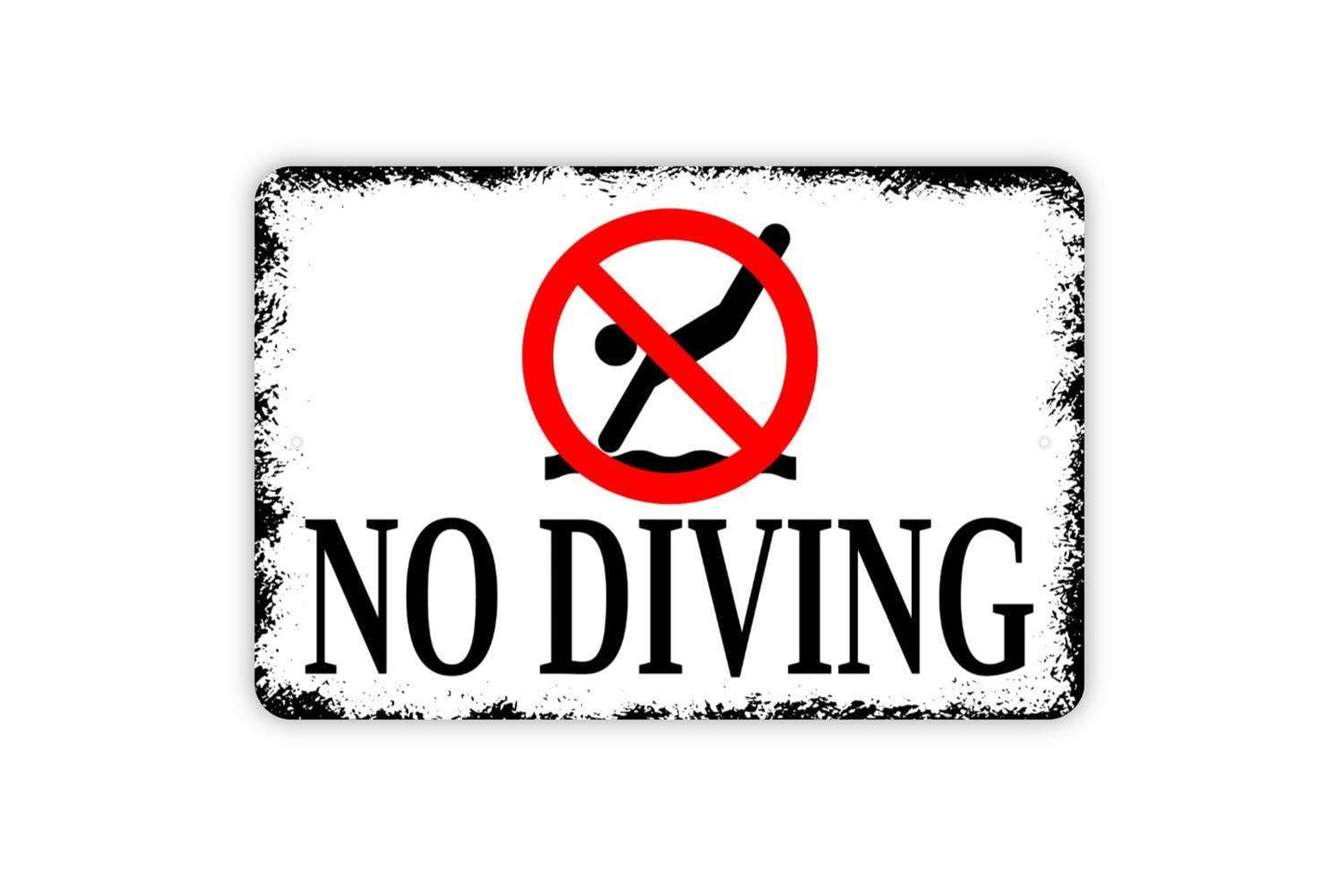 No Diving Sign - Swimming Pool Metal Art