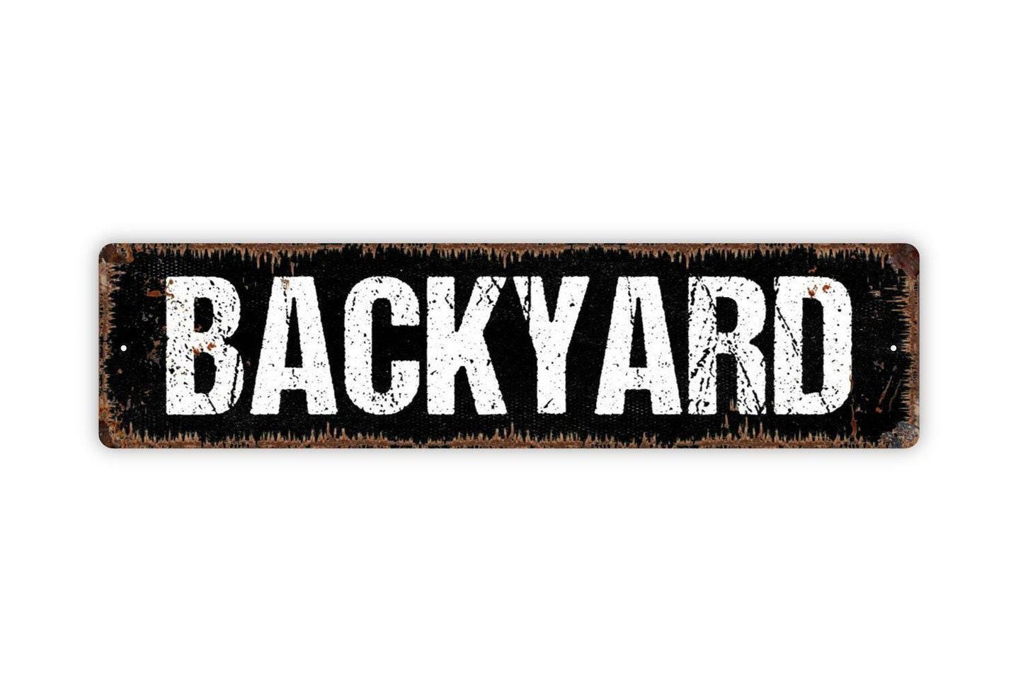 Backyard Sign - Playground Kids Children Paradise Garden Flowers Vinyl Sticker Or  Street Metal Sign or Door Name Plate Plaque