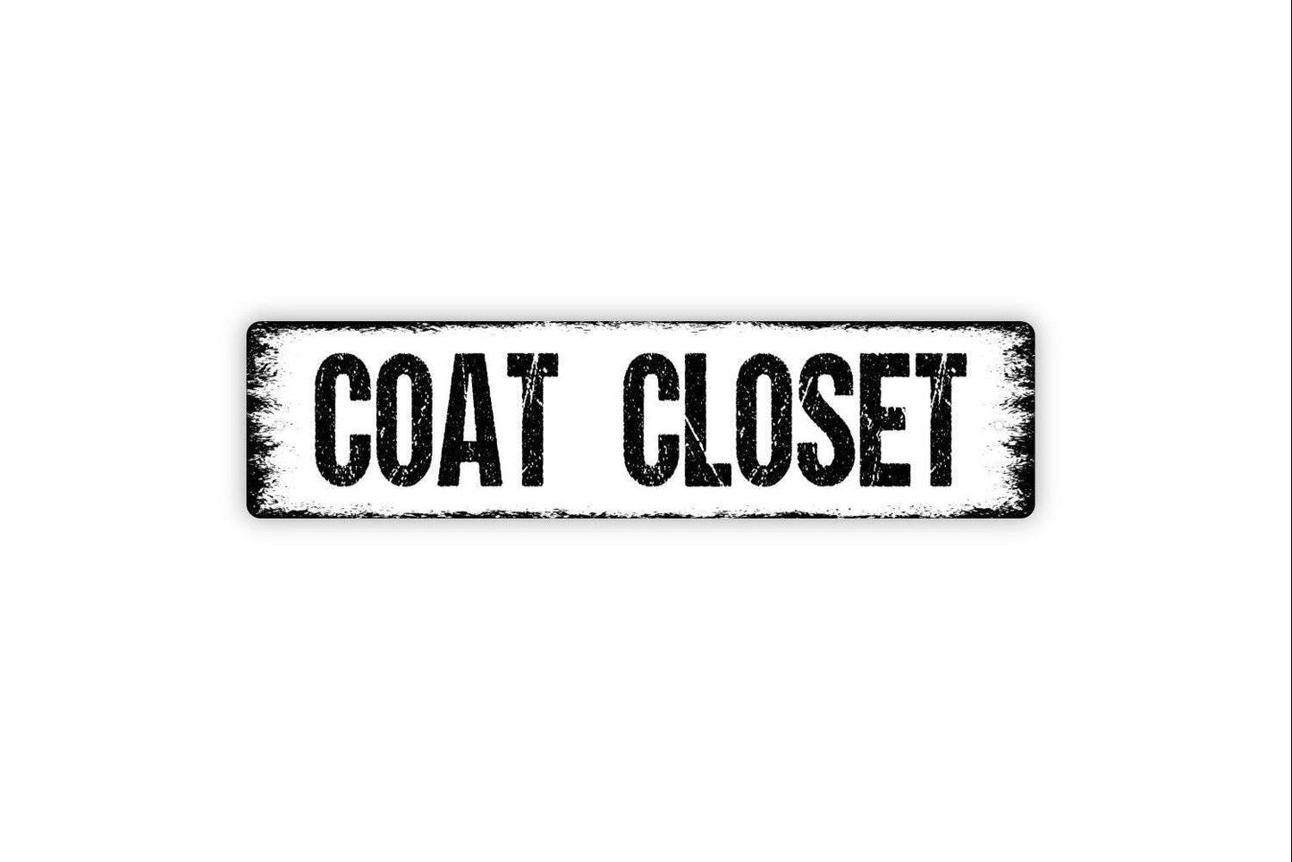 Coat Closet Sign - Vinyl Sticker Or  Street Sign or Door Name Plate Plaque