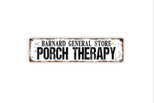 Personalized Porch Therapy Sign | Custom Outdoor Patio or Porch Wall Sign | Relaxing Décor Metal Porch Sign or Vinyl Sticker Gift Idea