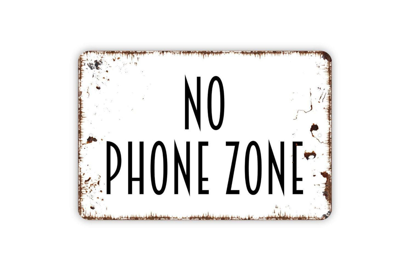 No Phone Zone Sign | Cell Phone Free Area Sign | Metal Sign or Vinyl Sticker for School Office Church Business Classroom