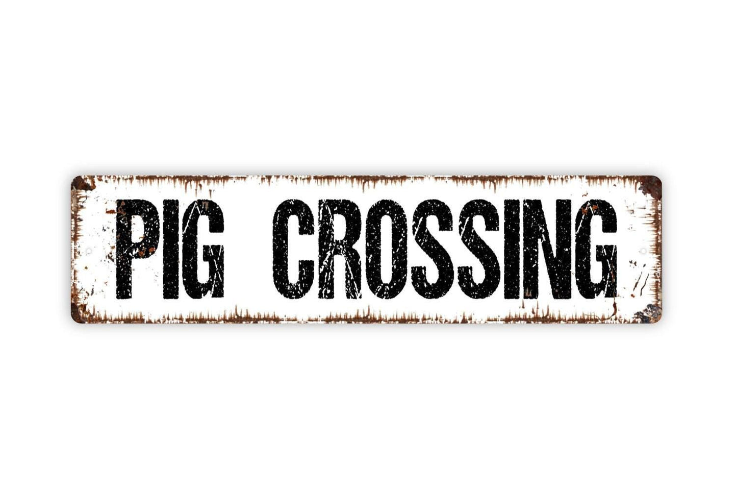 Pig Crossing Sign - Farm Hog Ranch Farmer Farmhouse Rancher Vinyl Sticker Or  Street Metal Sign or Door Name Plate Plaque