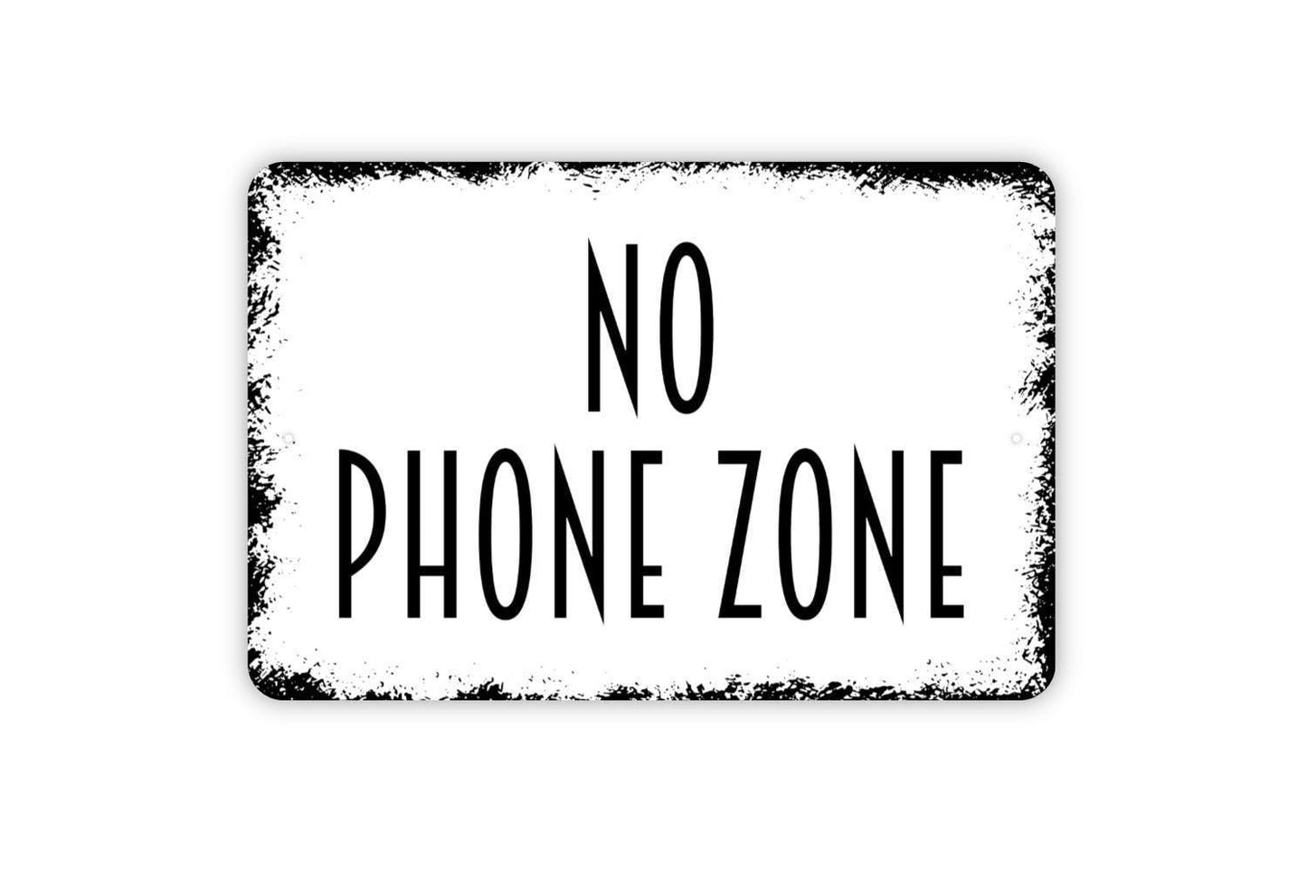 No Phone Zone Sign | Cell Phone Free Area Sign | Metal Sign or Vinyl Sticker for School Office Church Business Classroom