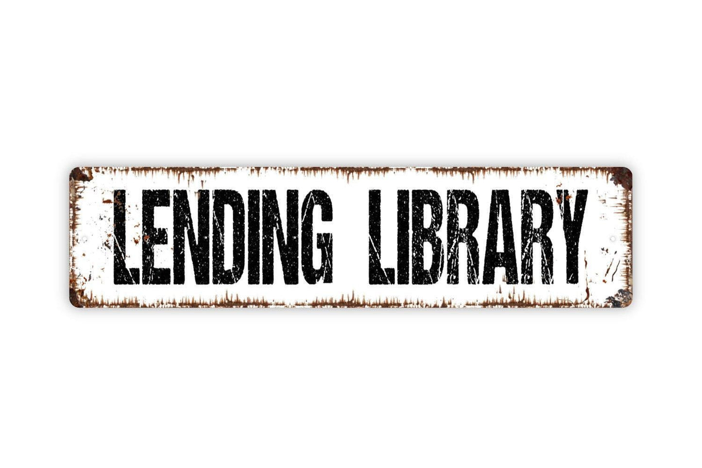 Lending Library Sign - Read Reading Corner Nook Vinyl Sticker Or  Street Metal Sign or Door Name Plate Plaque
