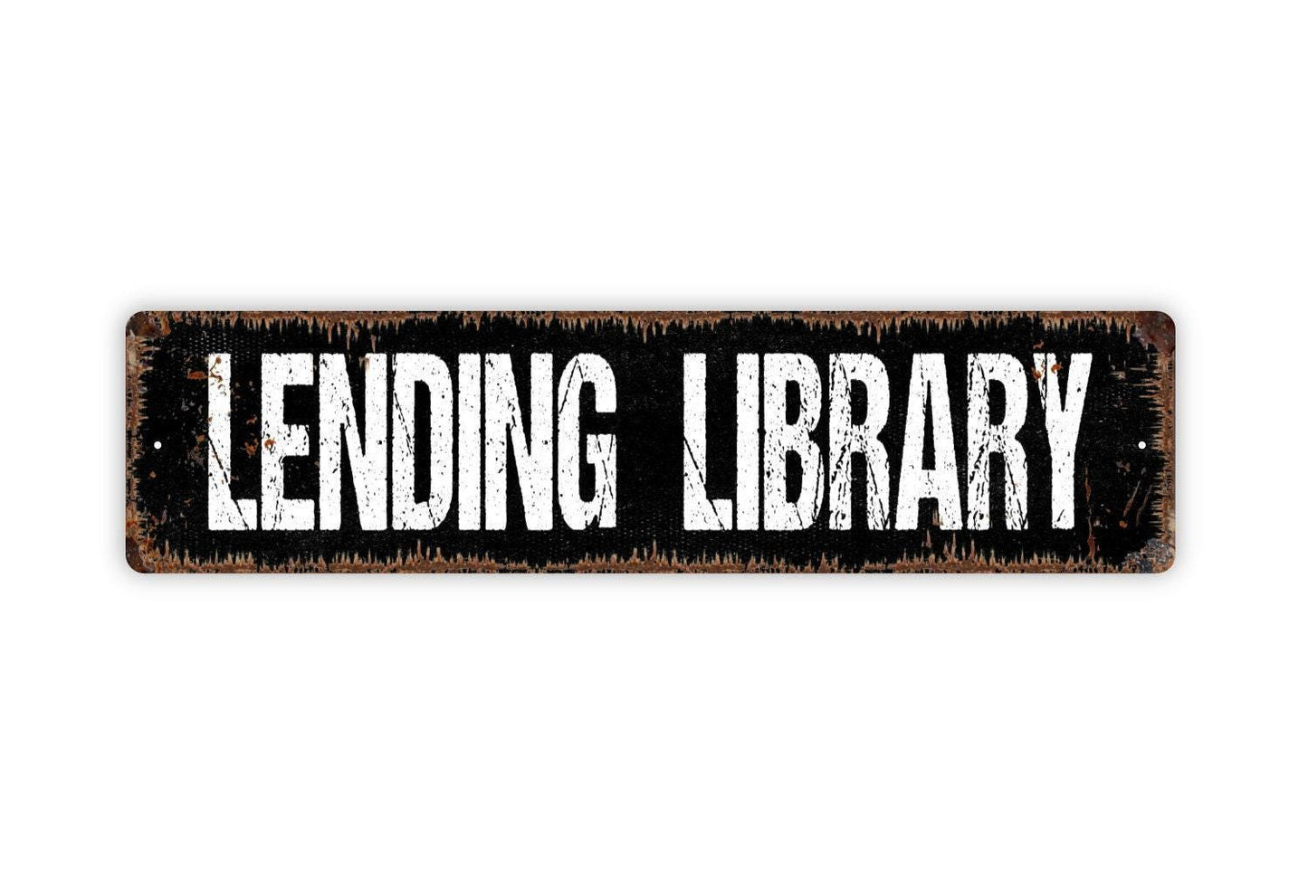 Lending Library Sign - Read Reading Corner Nook Vinyl Sticker Or  Street Metal Sign or Door Name Plate Plaque