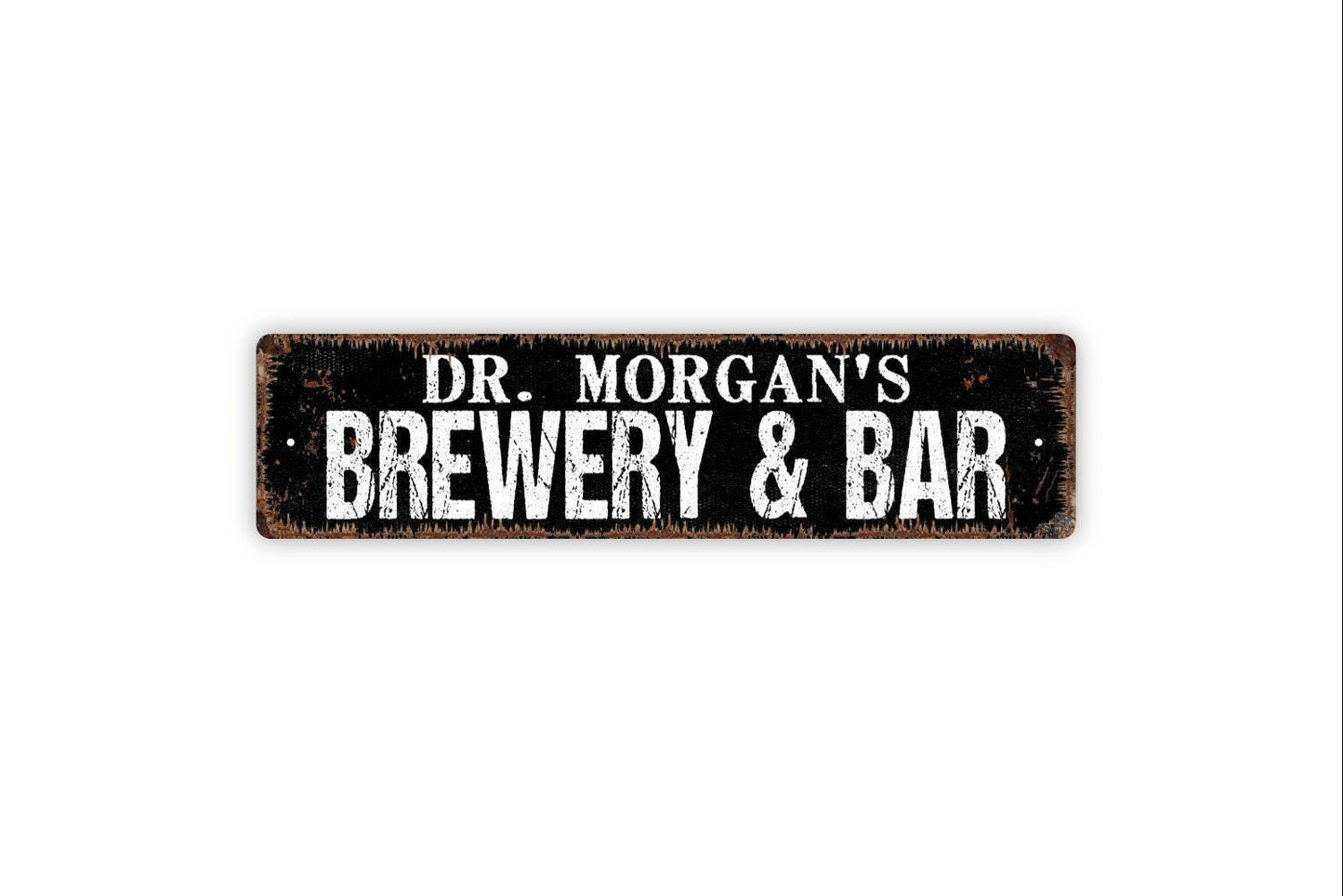 Personalized Brewery & Bar Sign | Custom Home Bar Sign Metal or Vinyl Sticker | Rustic Pub Decor | Beer Lover Gift | Man Cave Wall Art