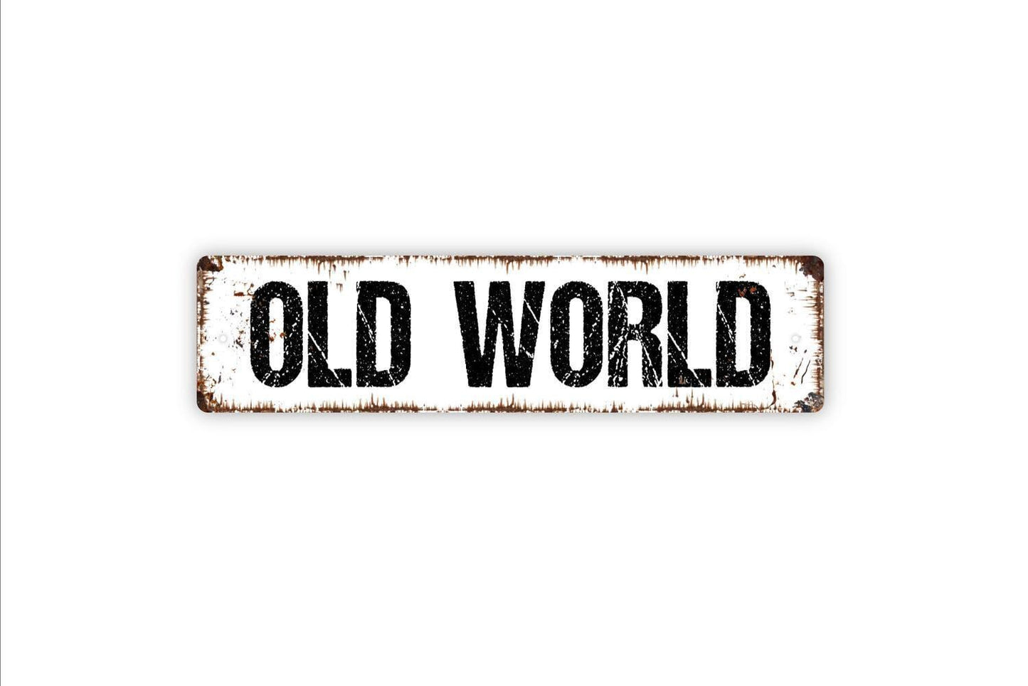 Old World Sign - Wine Winery Vineyard Vinyl Sticker Or  Street Metal Sign or Door Name Plate Plaque