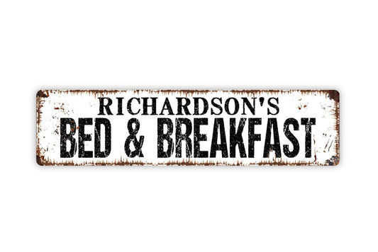 Personalized Bed and Breakfast Sign, Custom Metal Sign, Vinyl Sticker Or  Street Sign or Door Name Plate Plaque