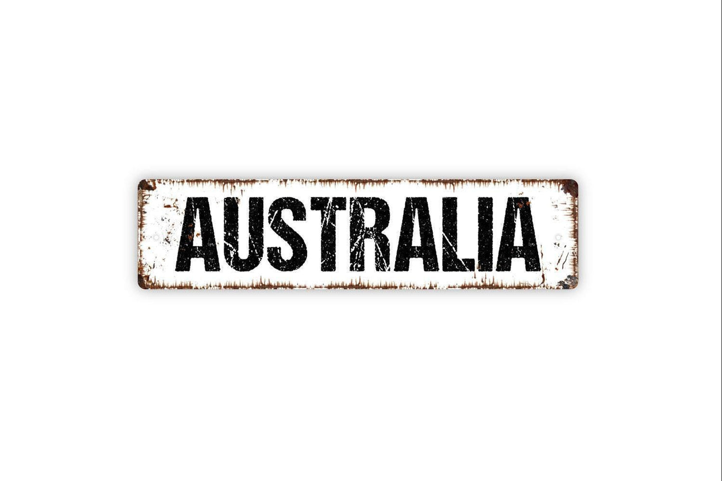 Australia Sign - Land Down Under Welcome Vinyl Sticker Or  Street Metal Sign or Door Name Plate Plaque
