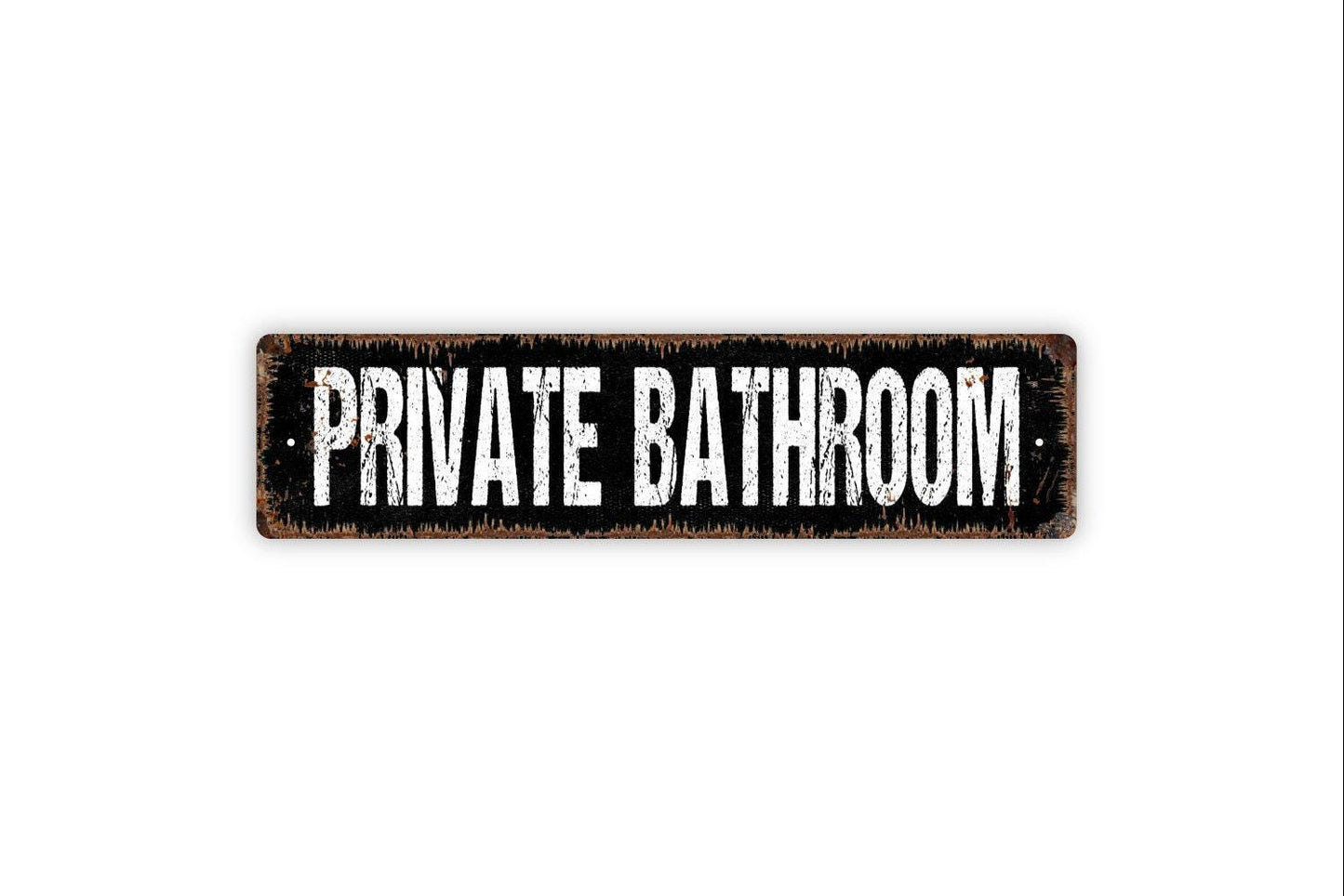 Private Bathroom Sign - Restroom Vinyl Sticker Or  Metal Street Sign or Door Name Plate Plaque Indoor Or Outdoor
