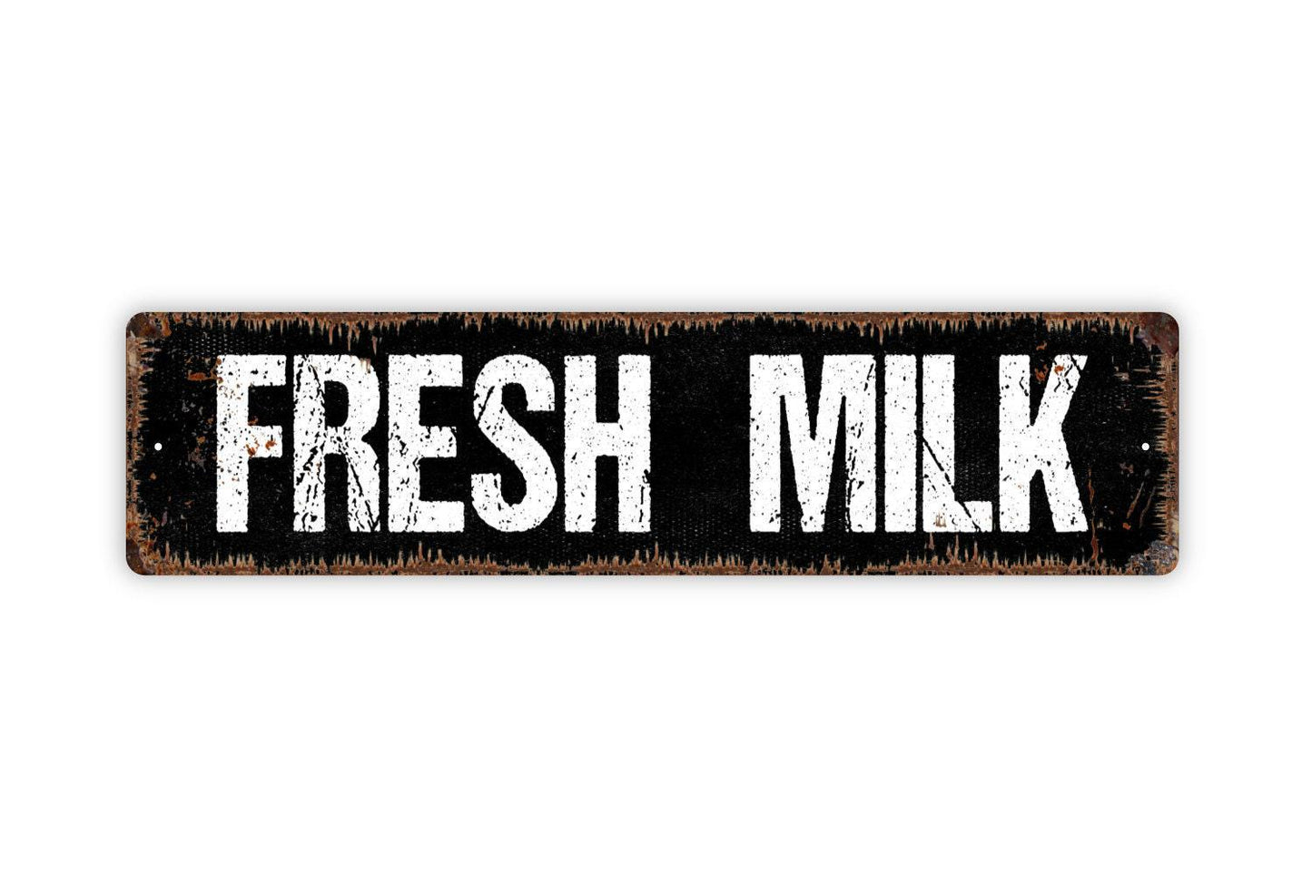 Fresh Milk Sign | Rustic Farmhouse Kitchen Sign | Dairy Barn Decor | Country Home Wall Sign | Metal Sign or Vinyl Sticker