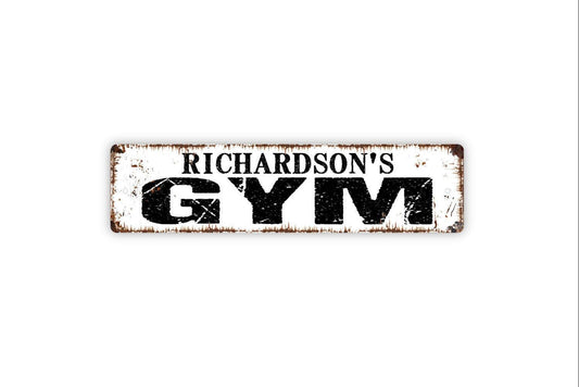 Personalized Gym Sign | Custom Fitness Sign Metal or Vinyl Sticker | Home Gym Decor | Workout Room Sign | Weightlifting or Exercise Gift
