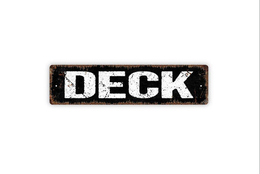 Deck Sign - Patio Lanai Backyard Paradise Porch Relax Therapy Vinyl Sticker Or  Street Metal Sign or Door Name Plate Plaque