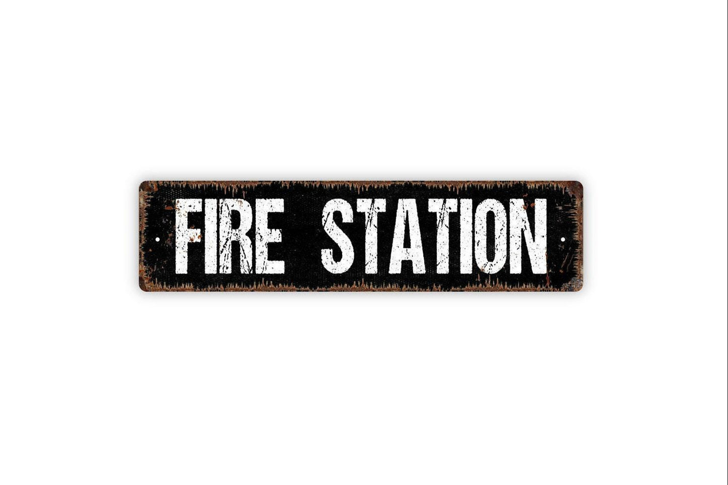 Fire Station Sign Metal or Vinyl Sticker | Firefighter Wall Decor | Firehouse Gift | Fire Department Station Sign | Custom Size Options