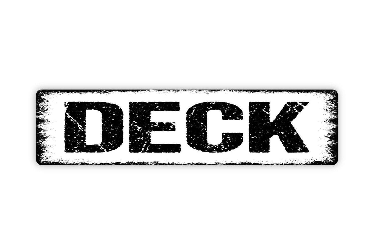 Deck Sign - Patio Lanai Backyard Paradise Porch Relax Therapy Vinyl Sticker Or  Street Metal Sign or Door Name Plate Plaque