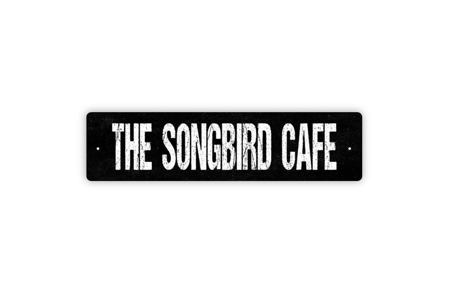 The Songbird Cafe Sign - Apiary Bird Feeder Nest Birdhouse Garden Vinyl Sticker Or  Street Metal Sign or Door Name Plate Plaque
