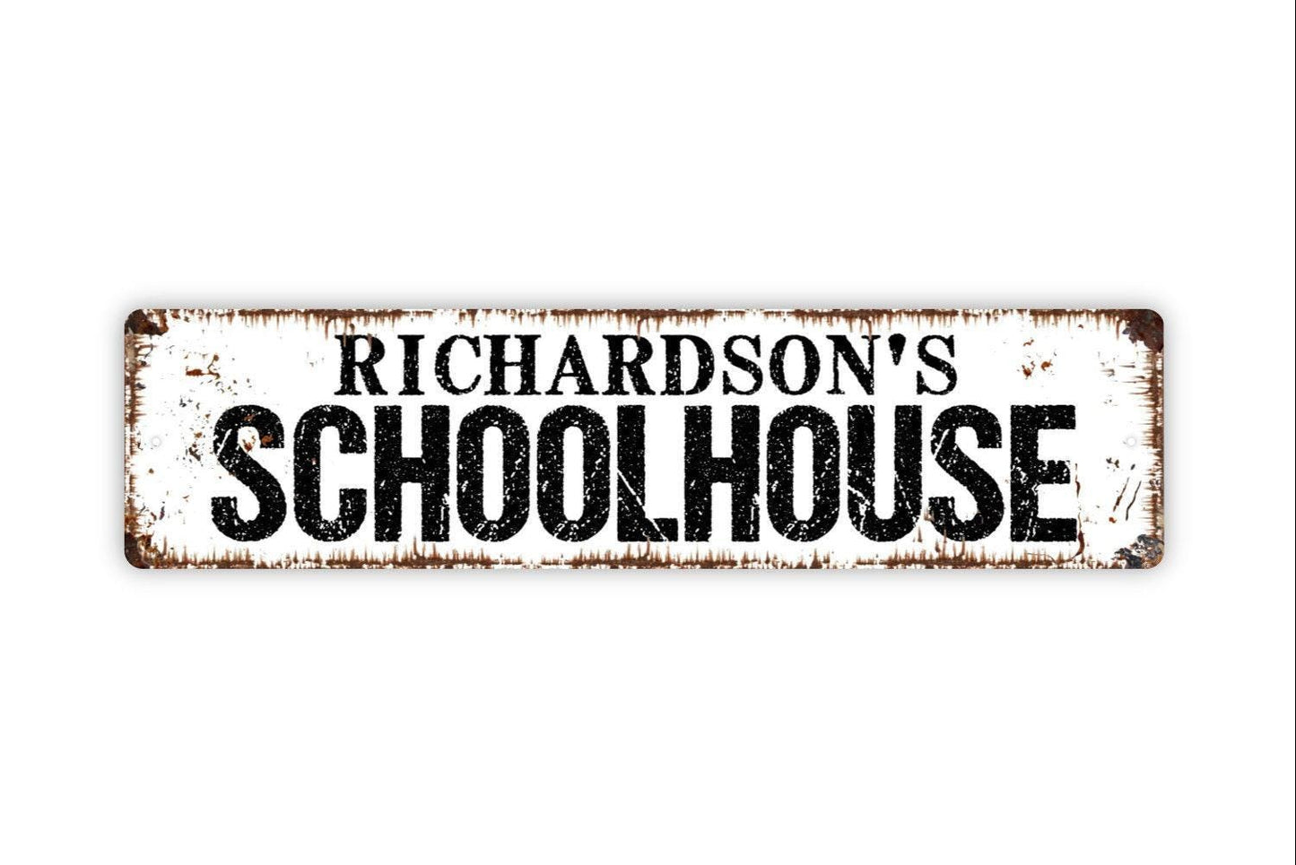Personalized Schoolhouse Sign - Vinyl Sticker Or  Street Sign or Door Name Plate Plaque