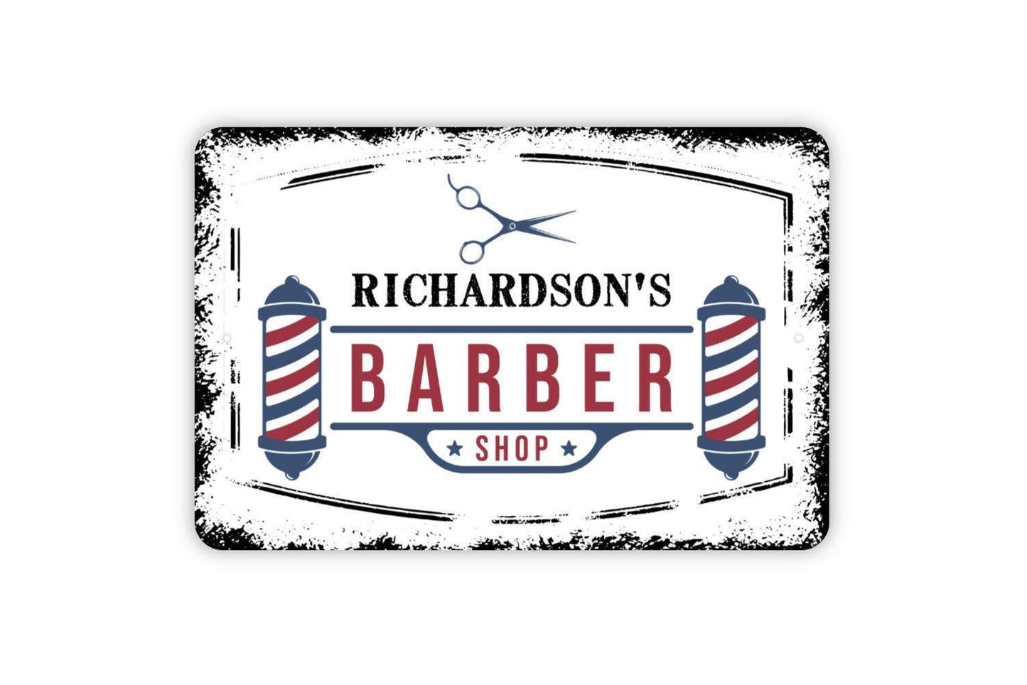 Personalized Barber Shop Sign | Custom Barbershop Wall Sign for Salon, Man Cave, or Home | Metal Barber Sign or Vinyl Sticker Décor Gift