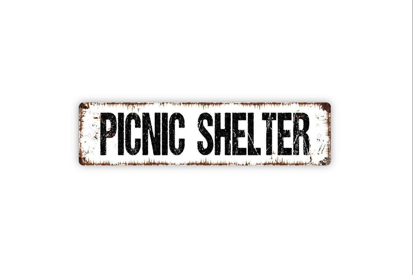 Picnic Shelter Sign Metal or Vinyl Sticker | Park Pavilion Sign | Rustic Outdoor Decor | Camping Sign | Backyard Picnic Area Sticker