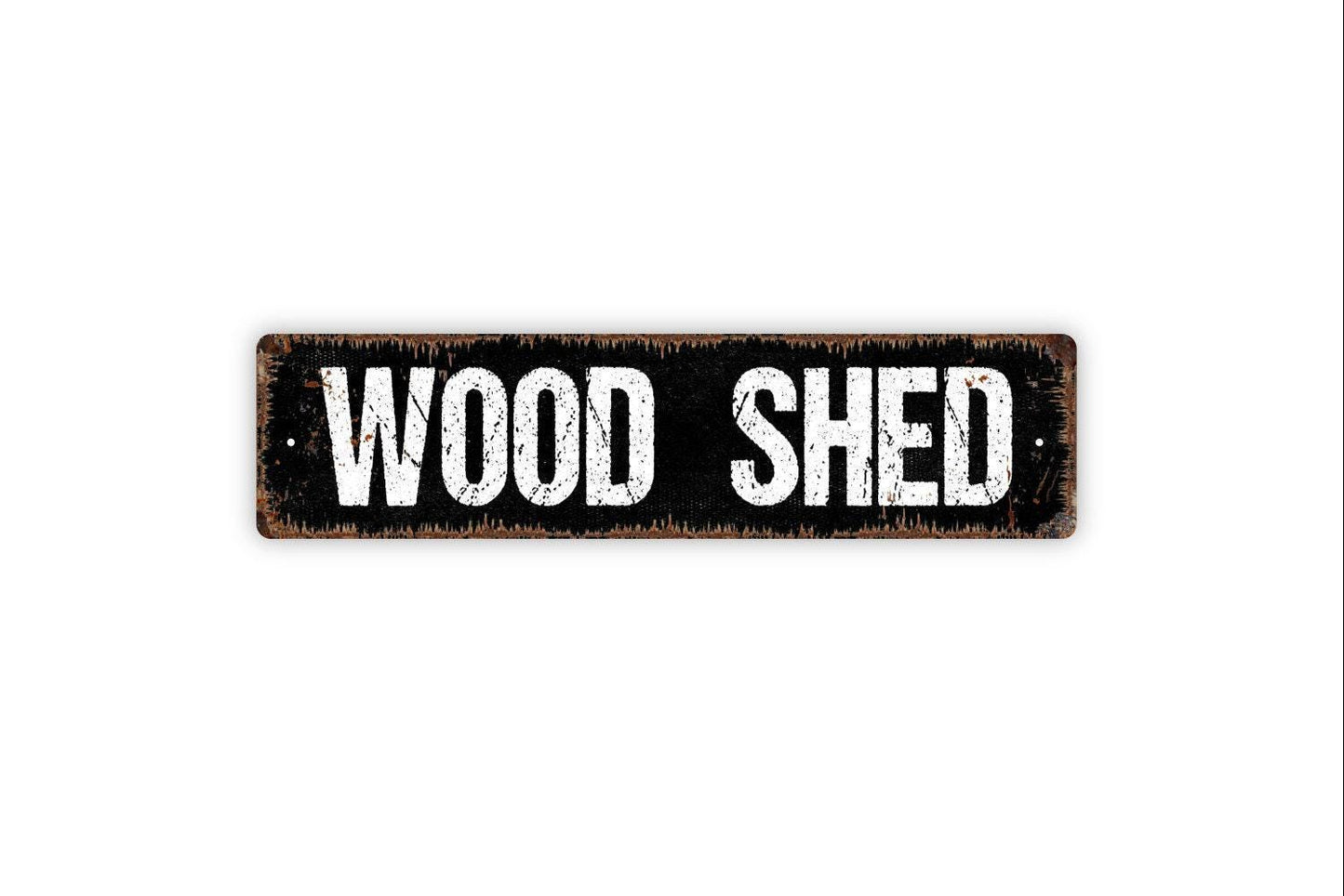 Wood Shed Sign – Rustic Farmhouse Wall Decor – Firewood Storage Barn Cabin Yard Shed Wall Sign – Metal Sign or Sticker
