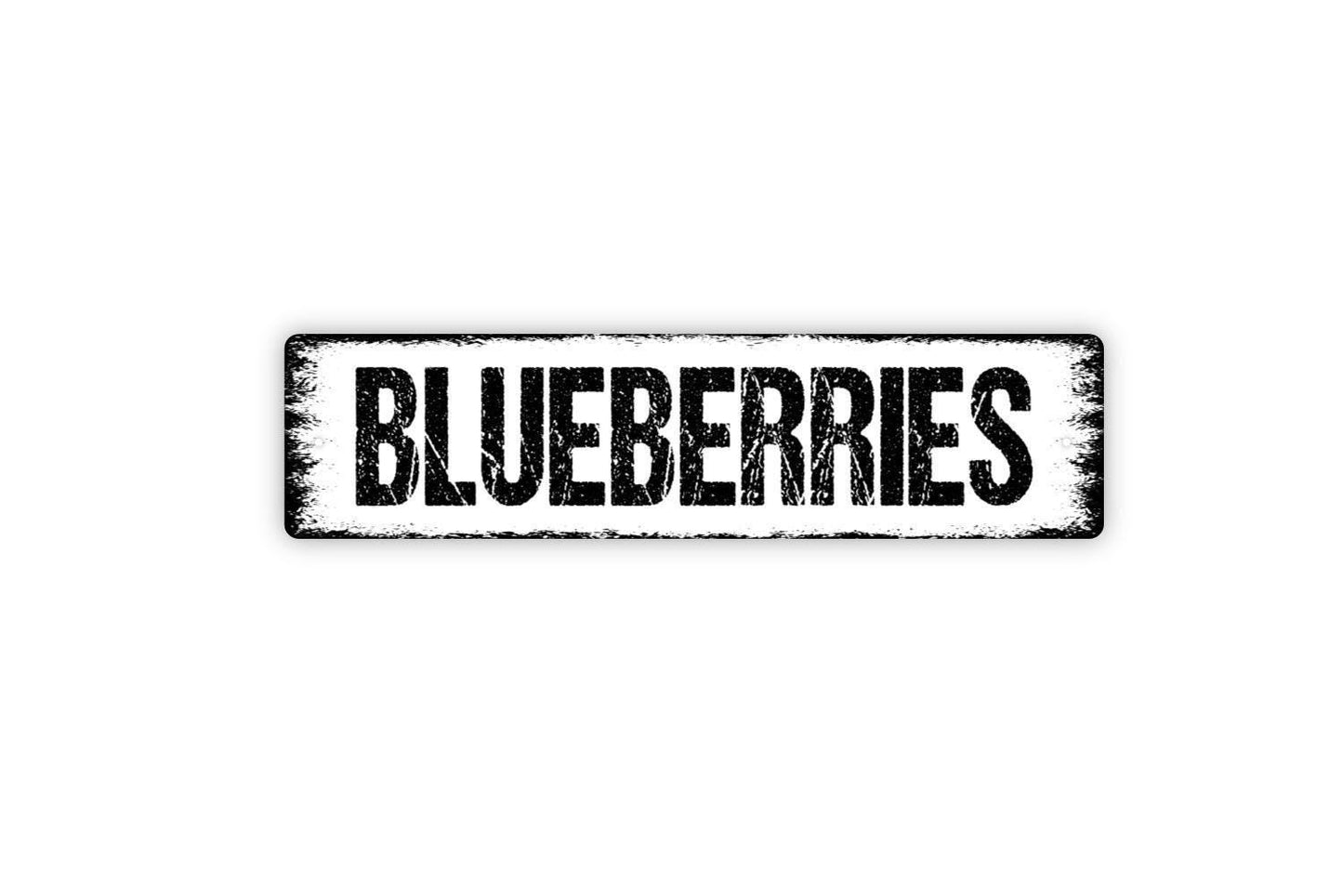 Blueberries Sign Metal or Vinyl Sticker | Farm Fresh Fruit Decor | Rustic Kitchen Sign | Farmers Market Sticker | Country Farmhouse Art