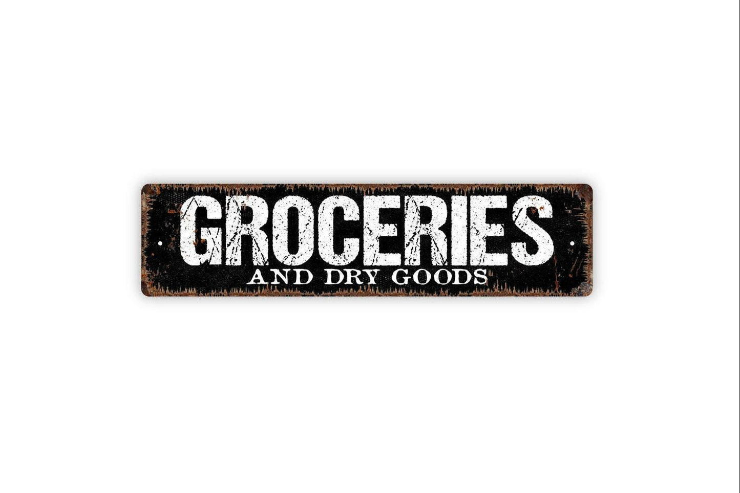 Groceries and Dry Goods Sign - Pantry Welcome To Our Kitchen Vinyl Sticker Or  Street Metal Sign or Door Name Plate Plaque