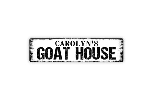 Personalized Goat House Sign, Custom Metal Sign, Vinyl Sticker Or  Street Sign or Door Name Plate Plaque