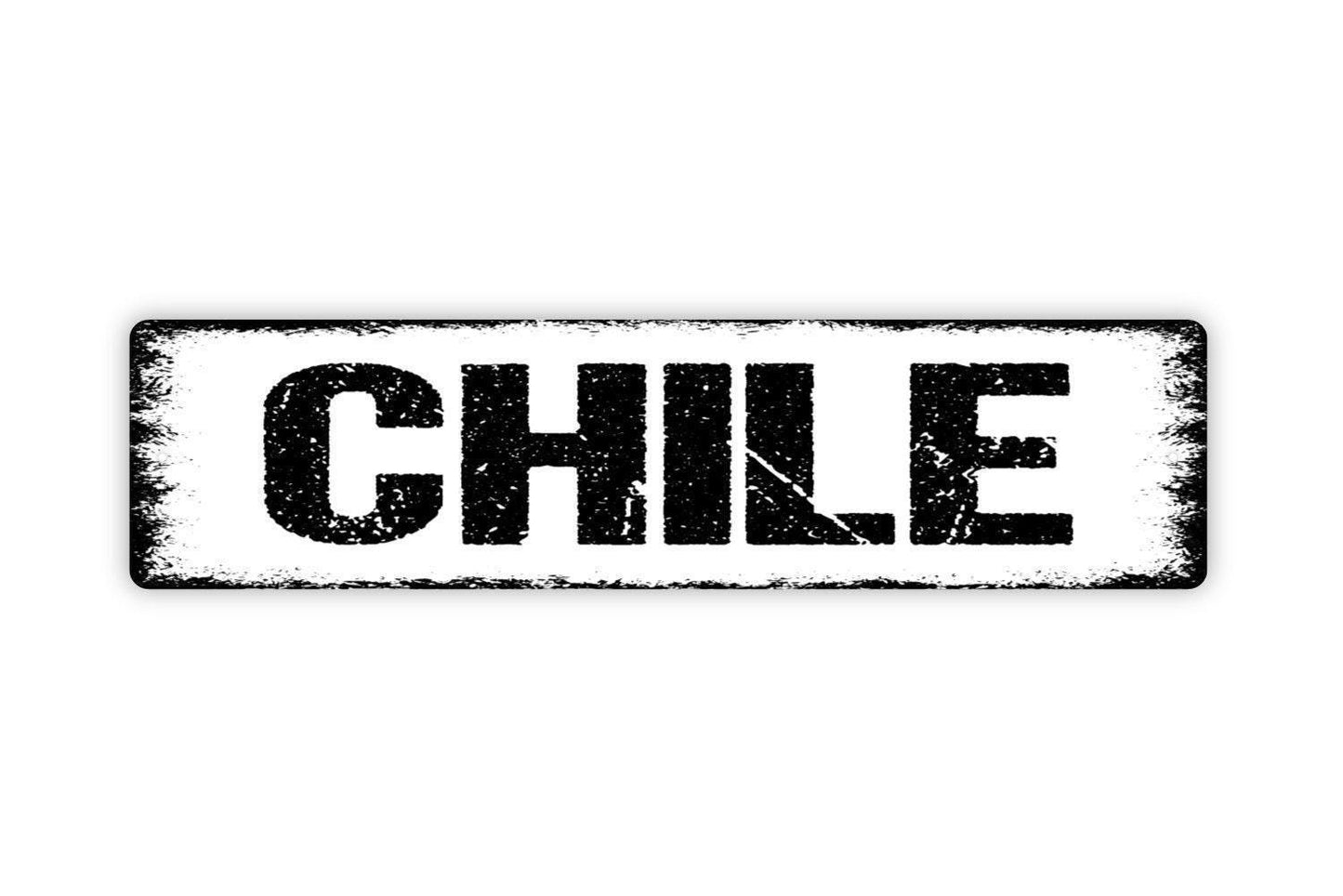 Chile Sign | Custom City, State, or Country Wall Sign | Personalized Travel Sign in Rustic Farmhouse Style | Metal Sign or Vinyl Sticker