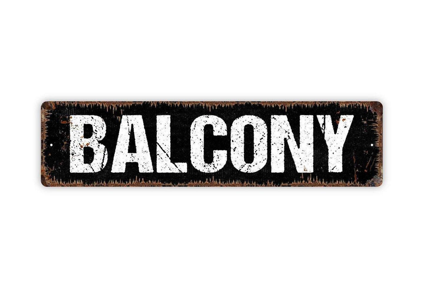 Balcony Metal Sign - Vinyl Sticker Or  Street Metal Sign or Door Name Plate Plaque
